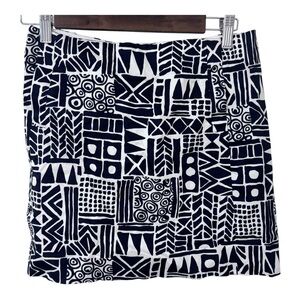 J. Crew Geometric abstract print Black and White mini Skirt size 0